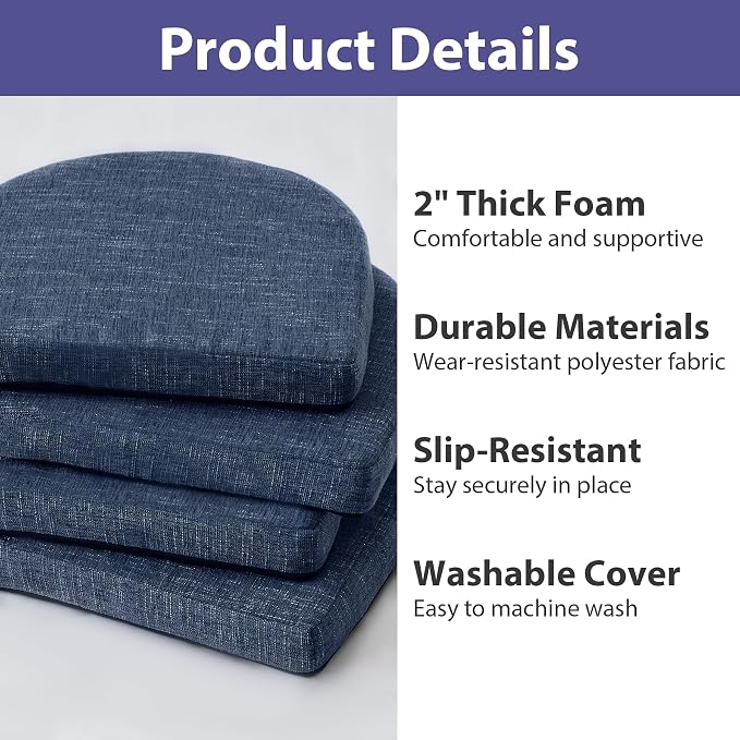 IPYNBAP Chair Cushions for Dining Chairs, Kitchen Chair Cushions, Non Slip - Image 7