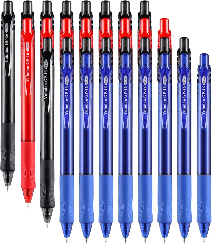 32 Pcs Retractable Gel Pens Fine Point (0.5mm) Rollerball Pens for Smooth Writing Women Men Gifts, (Black&Red&Blue Ink) for Journaling School and Office Supplies Use-DeskLoop Office