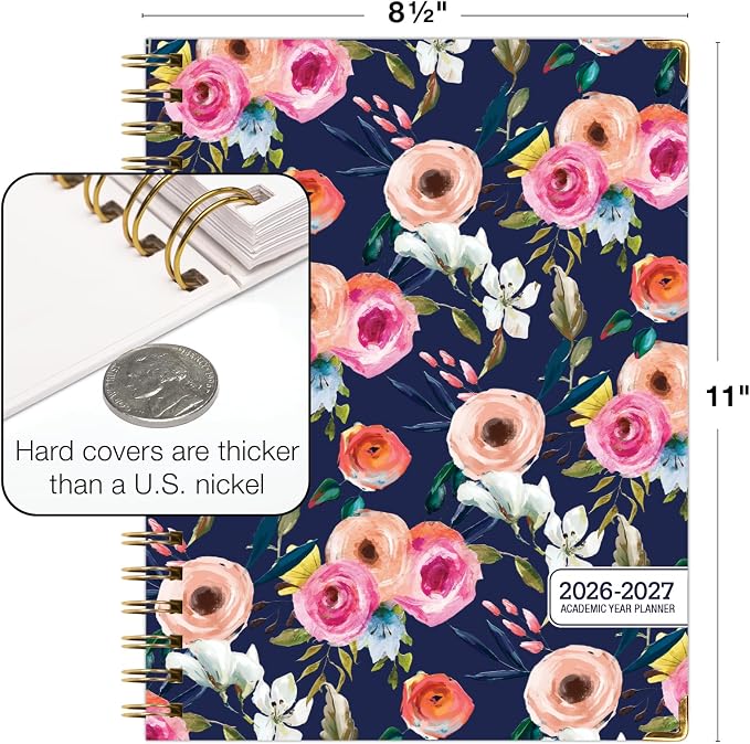 HARDCOVER Academic Year 2026-2027 Planner: 14 Months 8.5"x 11" Daily Weekly - Image 4
