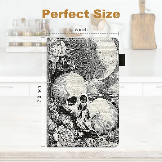 Rose Skull Cute Server Book for Waitress & Waiter 8"x5" - Image 2