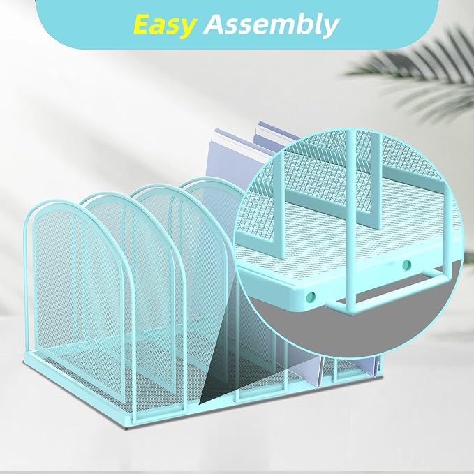 SUPEASY File Organizer 5-Section Mesh Desk Organizer, Upright File Organizer - Image 3