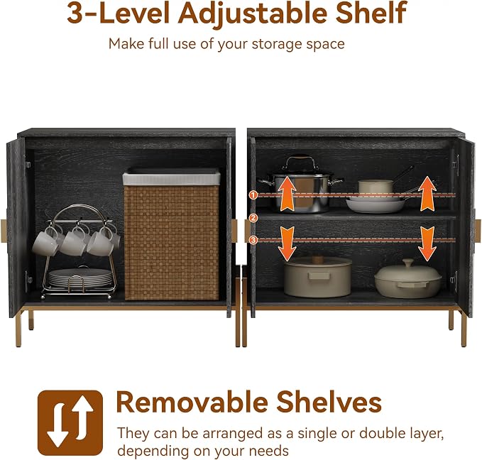 HOCAT 30.7" Accent Cabinet, Modern Buffet Cabinet - Image 3
