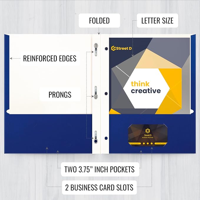 Better Office Products Blue Paper 2 Pocket Folders - Image 3