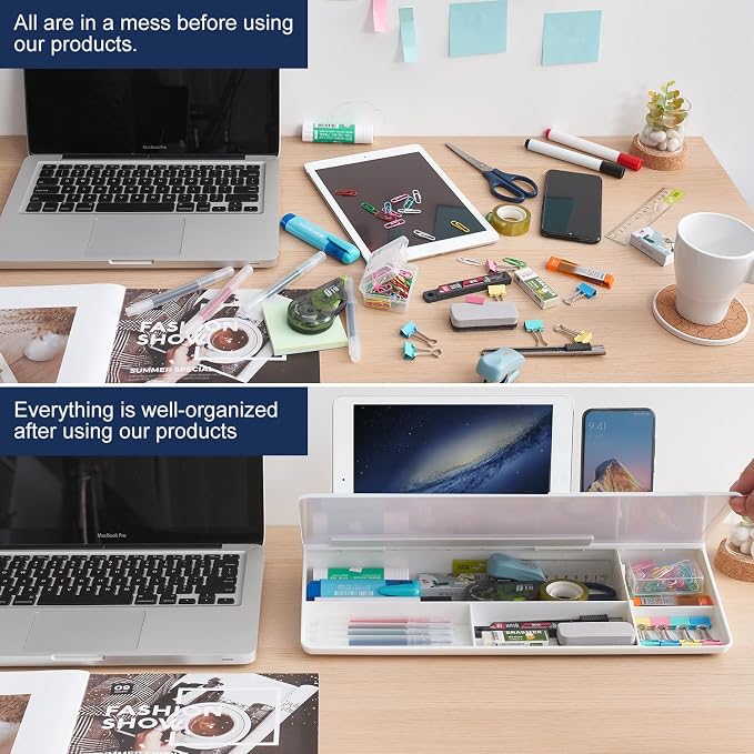 TSJ OFFICE Small Desktop Whiteboard -Glass Dry Erase Board Computer Keyboard - Image 3