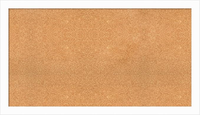 Amanti Art Natural Cork Board for Wall, 27x47 Vision Board with White Frame, Oversize Corkboard Office Decor for Home Organization, Casual Corkboard Pinboard to Display Items for Home Organization in-DeskLoop Office