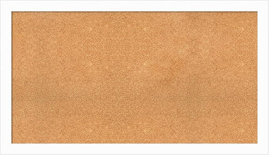 Amanti Art Natural Cork Board for Wall, 27x47 Vision Board with White Frame, Oversize Corkboard Office Decor for Home Organization, Casual Corkboard Pinboard to Display Items for Home Organization in-DeskLoop Office