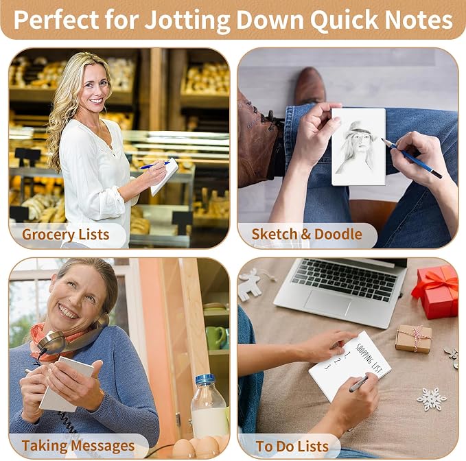Hoiny Note Pads 4x6 In, 10 Pack Blank Server Notepad, 50 Sheets Per Scratch - Image 6
