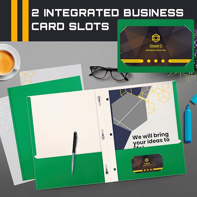 Better Office Products Green Paper 2 Pocket Folders - Image 4
