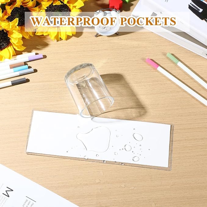Jeyiour 100 Pcs Label Holders Adhesive Nameplate Pockets Storage Bin Labels - Image 6