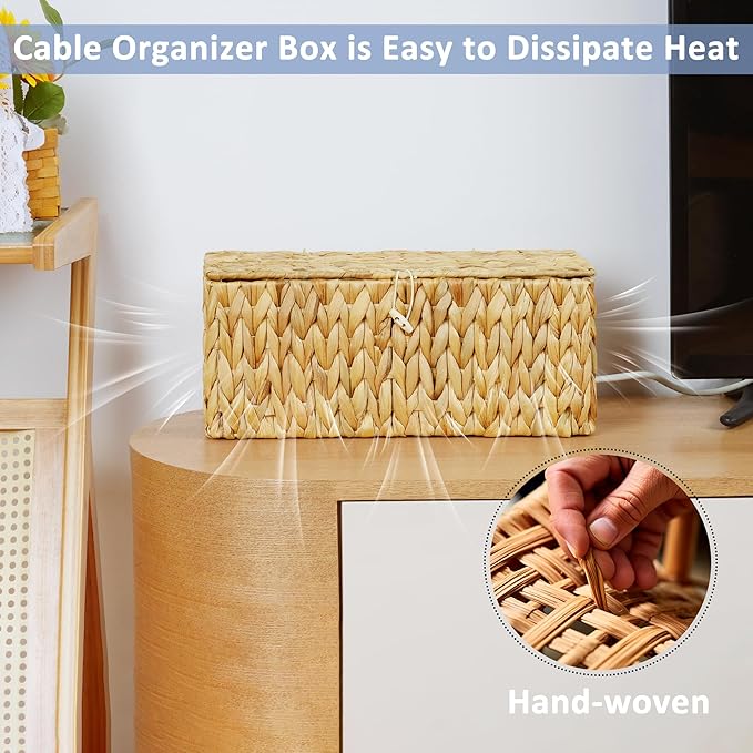 efluky 2 Pack Water Hyacinth Floor Cord Covers - Image 5