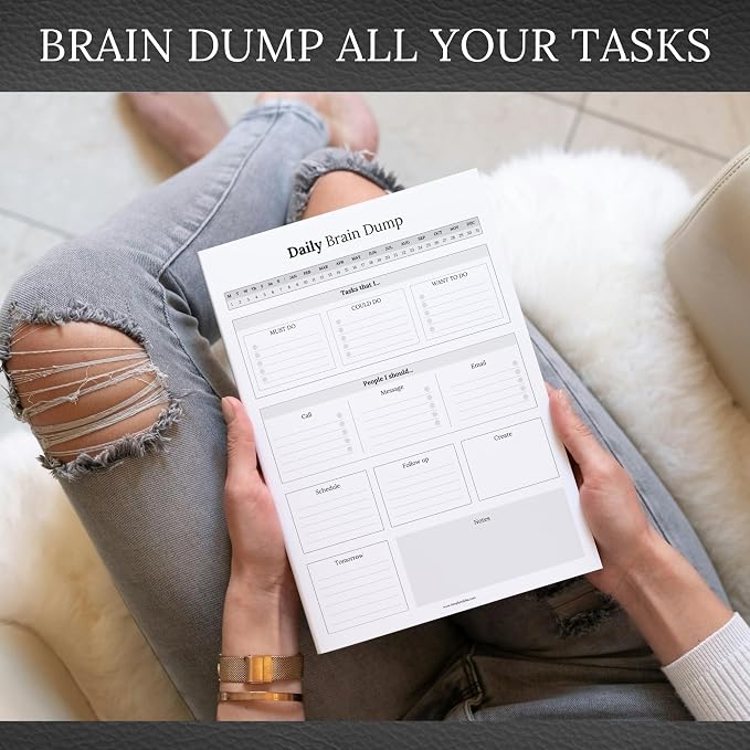 Templatables Brain Dump Notepad, To Do List Desk Pad, Productivity Planner - Image 6