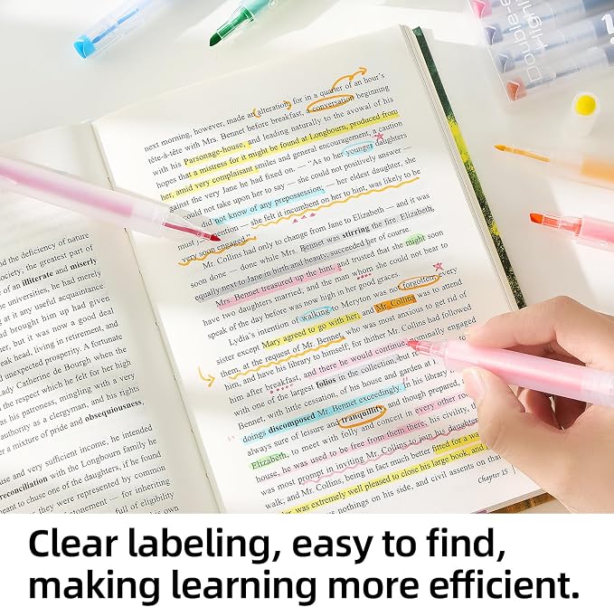 Bible Highlighters No Bleed, Double-Ended 12 Pack Assorted Pastel Colors - Image 5