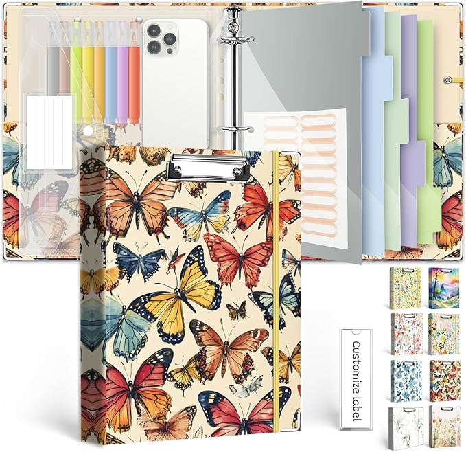 3 Ring 1 Inch Binder Organizer, KLLVE Three Ring Binders by KLLVE
