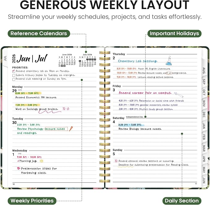 Planner 2026-2027, Academic Year Monthly and Weekly Calendar Planner, Jul 2026 - Image 3