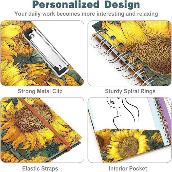 Hongri Clipboard Folio with Refillable Lined Notepad, 8.5 x 11 Folders with - Image 6