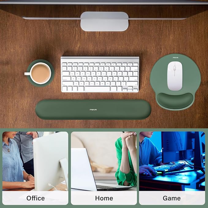 MOSISO Wrist Rest Support for Mouse Pad&Keyboard Set, Circle Curved Ergonomic - Image 6