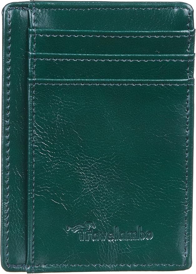 Travelambo Slim Wallet Front Pocket Minimalist Leather RFID Blocking Medium Size - Image 4