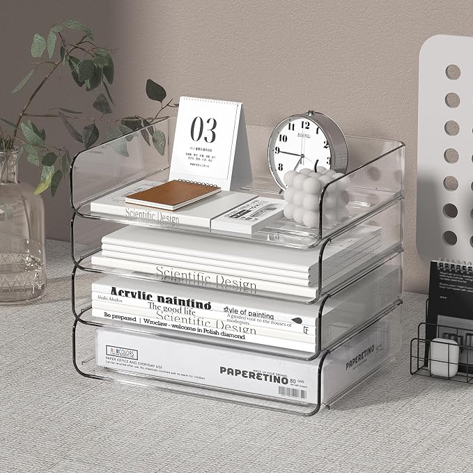 FANXIYQ 4-Tier Acrylic Paper Tray Organizer - Image 2