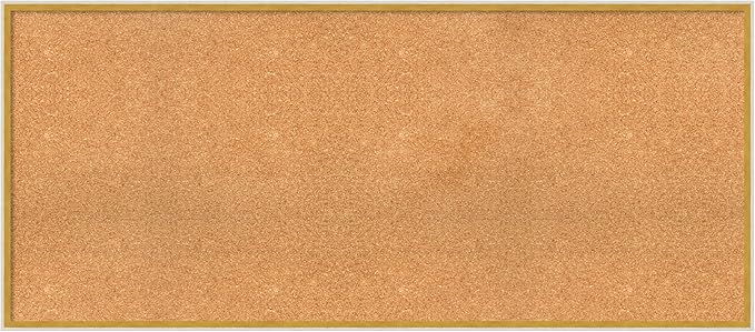 Amanti Art Natural Cork Board for Wall, 25x57 Vision Board with White Frame, Oversize Corkboard Office Decor for Home Organization, Modern Corkboard Pinboard to Display Items for Home Organization in-DeskLoop Office