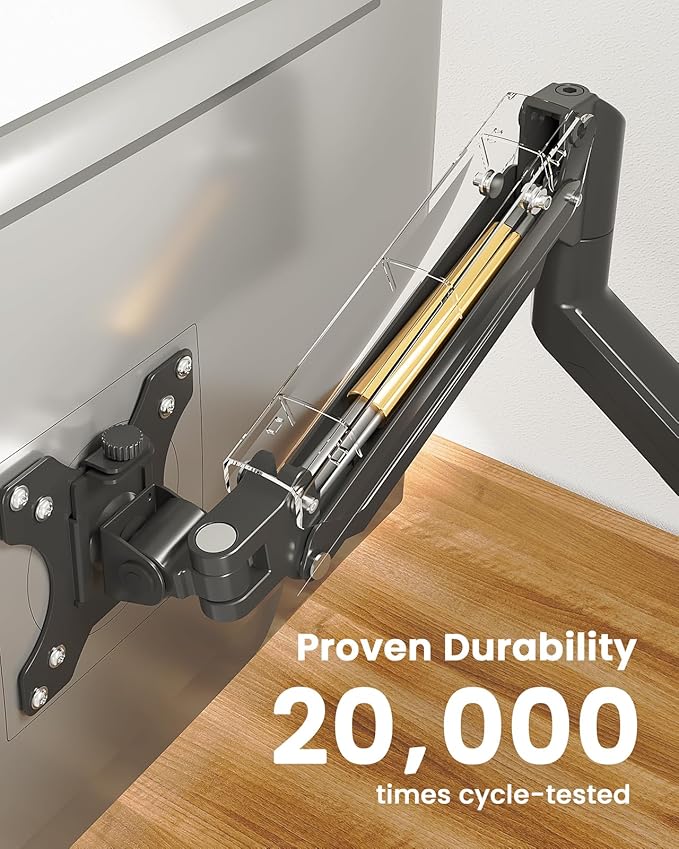 ErGear Single Monitor Arm for 13-34 inch Screens, Adjustable Gas Spring Monitor Mount Holds up to 22 lbs, Computer Monitor Stand with VESA Mount, C-Clamp & Grommet Base, Max VESA 100x100mm,-DeskLoop Office
