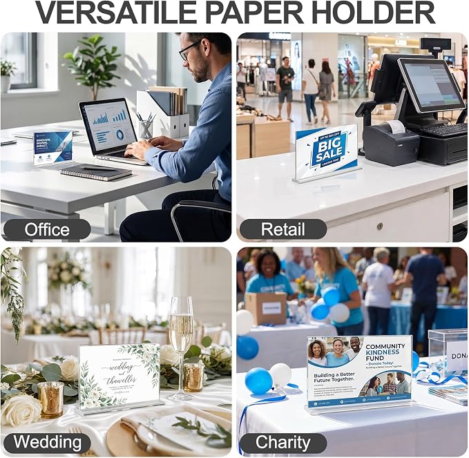 Daofary Acrylic Sign Holder 5 x 7 Horizontal, 24 Pack Double-Sided Stand up - Image 6