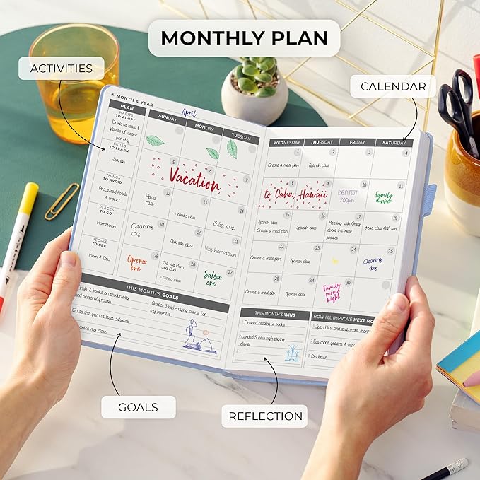 Clever Fox Daily Planner – Undated Planning Notebook with Hourly Schedule & To-Do List – Personal Day Task & Work Organizer, 6 Months (Periwinkle)-DeskLoop Office