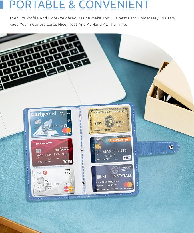 Credit Card Holder, Leather Business Card Organizer - Image 7