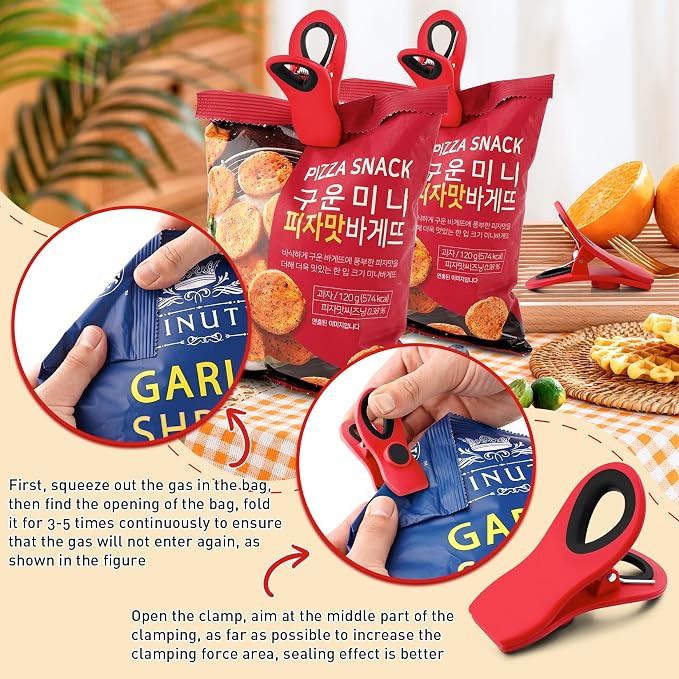 FINDMAG Chip Clips, Bag Clips, 12 Pack Plastic Clip - Image 4