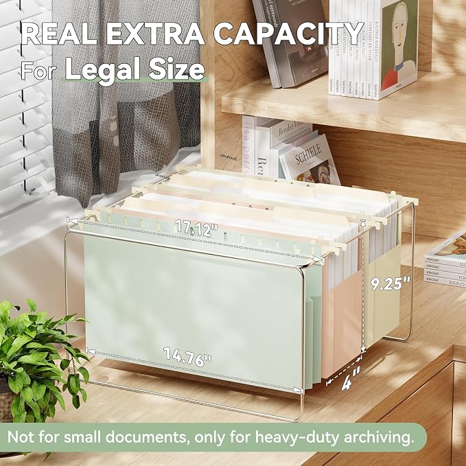 Legal Size Hanging File Folders, 6 Pack Heavy Duty 4" Expanding Pocket - Image 3