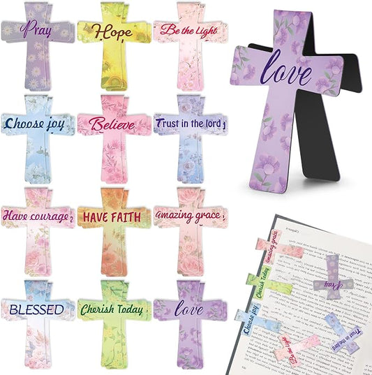 Magnetic Bookmarks, Kaluofan 24PCS Bible Bookmark Christian Bookmarks Cross by Kaluofan