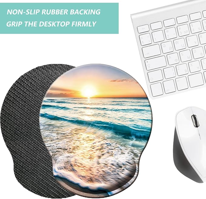 Mouse Pad with Wrist Support, Ergonomic Mouse Pad with Memory Foam Wrist Rest - Image 4