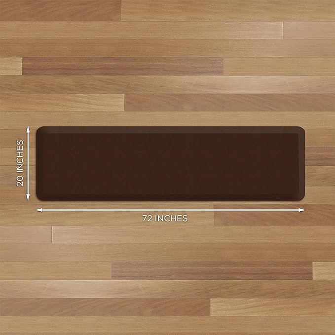 GelPro Anti Fatigue Nonslip Mat: Hard Floor Utility Mats for Garage, Patio and Kitchen - 20" x 72" x .5" - Leather Grain Truffle-DeskLoop Office