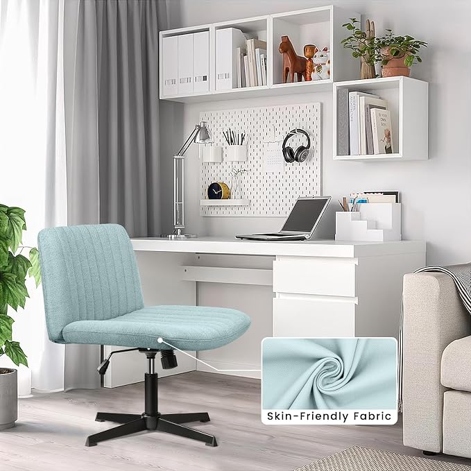 PUKAMI Criss Cross Chair, Armless Cross Legged Office Desk Chair No Wheels - Image 7