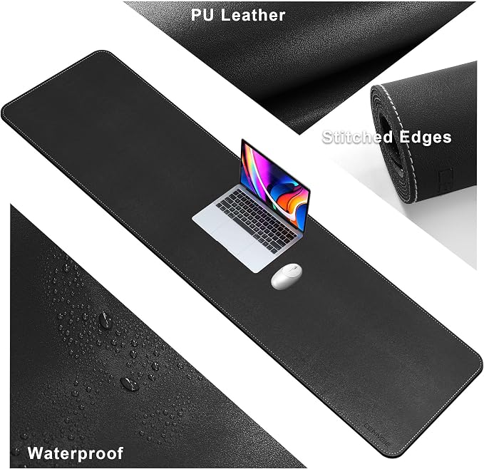 CENNBIE Leather Desk Mat Large, 66.9" x 16" Desk Pad Blotter Protector - Image 3