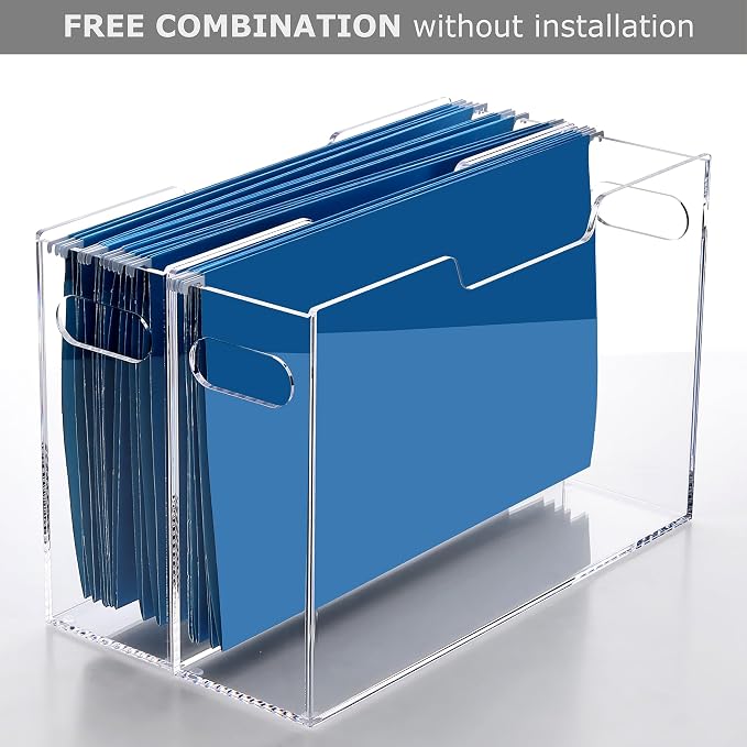 Hanging File Folder Organizer, Acrylic File Organizer Box - Image 6