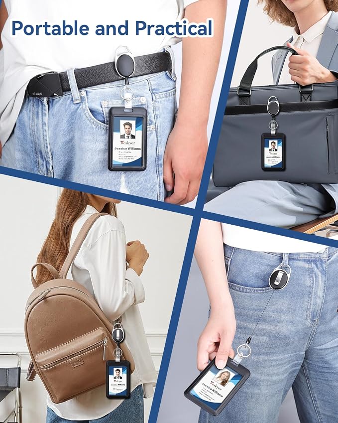 Teskyer Lanyards for ID Badges Set, 2 ID Badge Holder - Image 5