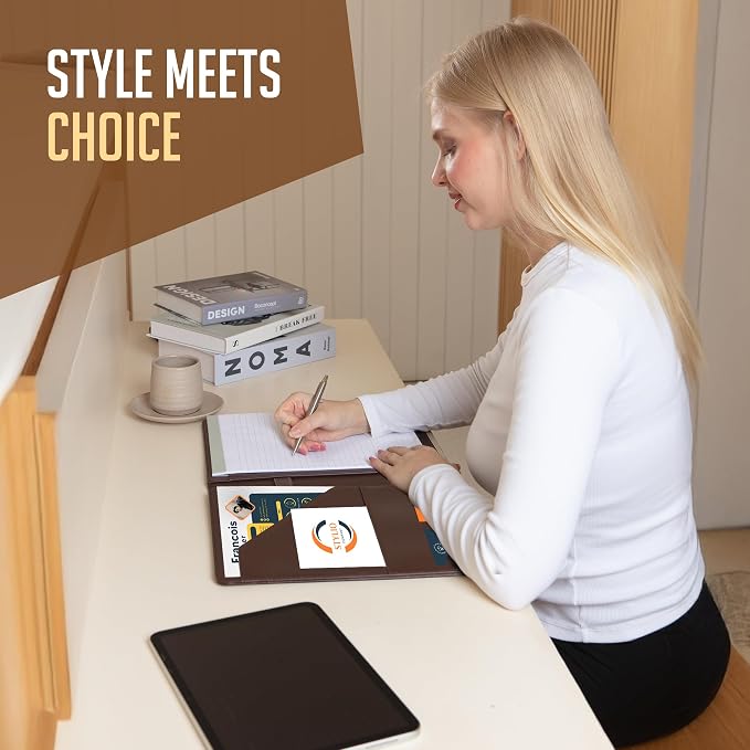STYLIO Padfolio Portfolio Organizer Binder | Interview Resume Folder, Business - Image 4