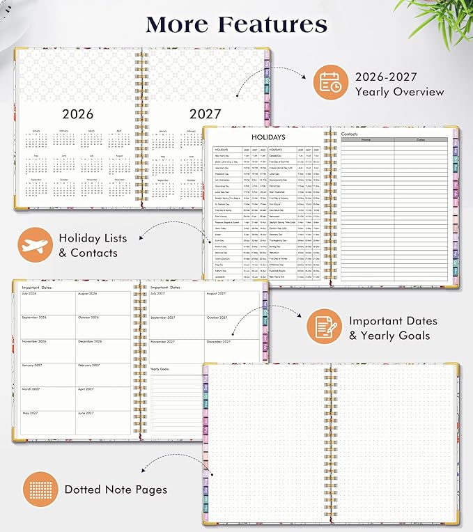 Academic Planner 2026-2027, 18 Months Weekly and Monthly Hardcover Planner - Image 6