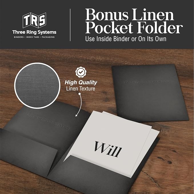 TRS Estate Planning Binder Kit – Pre-Labeled Tabs, Sheet Protectors | 1.5" - Image 7