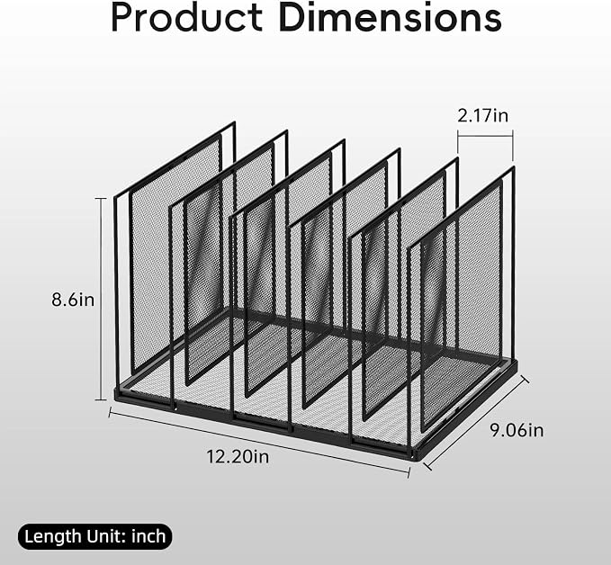 File Organizer for Desk, 5-Section Vertical File Sorter, Paper Holder Organizer - Image 2