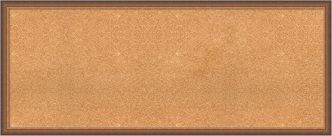 Amanti Art Natural Cork Board for Wall, 22x54 Vision Board with Bronze Frame, Oversize Corkboard Office Decor for Home Organization, Modern Corkboard Pinboard to Display Items for Home Organization-DeskLoop Office
