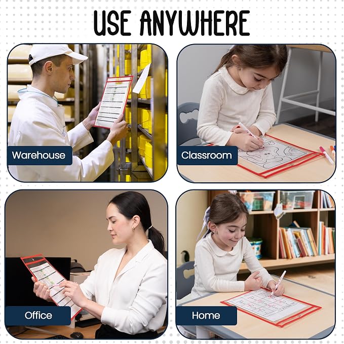 Essex Wares - 5 Pack, Job Ticket Holders, Reusable & Easy Erase Plastic Invoice - Image 5