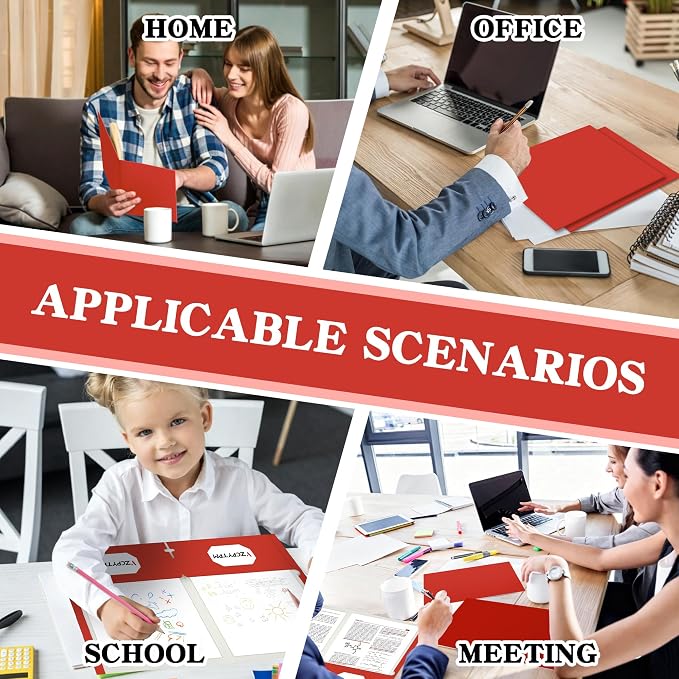 VZCPYTPM 50 Pack Red Folders - Image 4