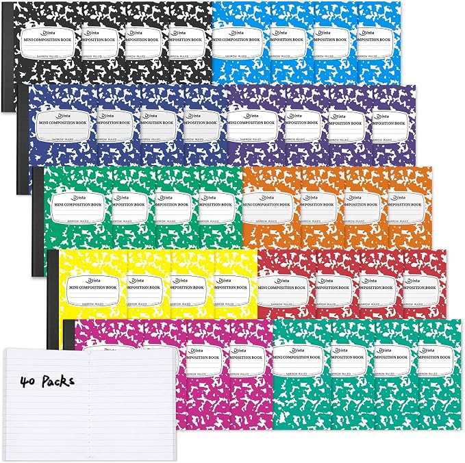 Dynta Composition Notebooks Bulk, 40 Packs 3.25 x 4.5 inch Mini Pocket by Dynta