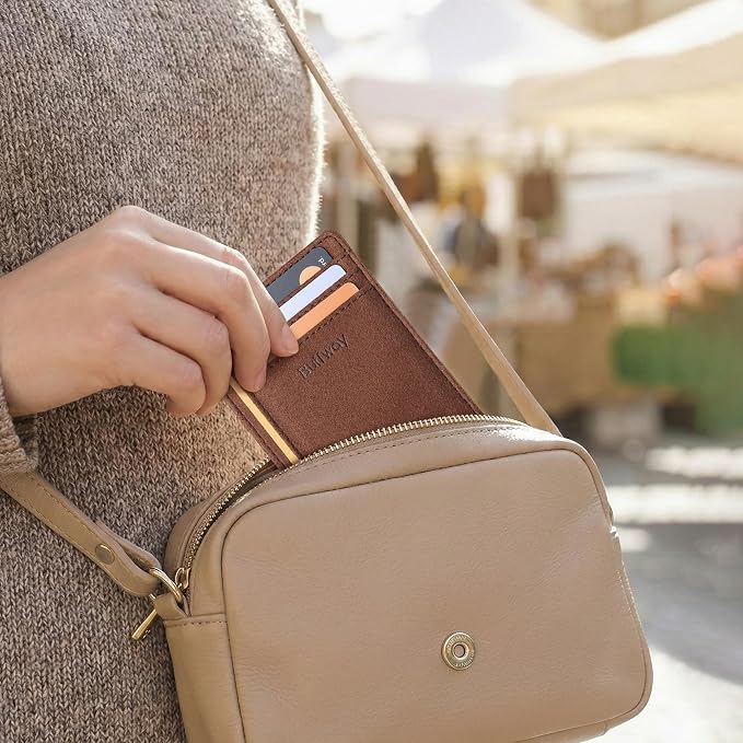 Buffway Slim Minimalist Front Pocket RFID Blocking Leather Wallets - Image 7