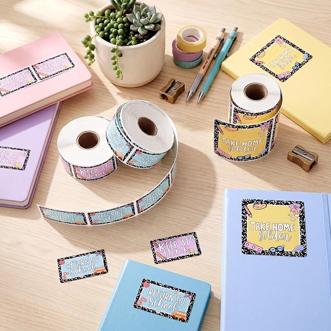 600 Pcs 3 Rolls Student Homework Folder Labels Take Home Folder Return to - Image 4