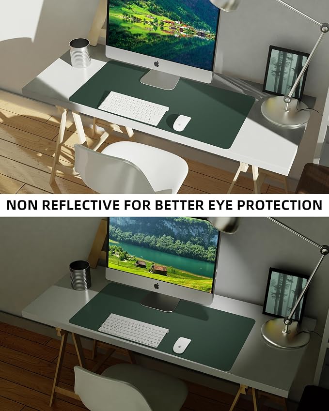 Leather Desk Pad Blotter, Mouse Pad, Office Desk Mat, Non-Slip PU Leather Desk - Image 7