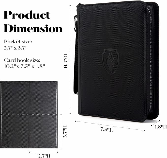 Fabmaker Premium 4 Pocket Zip Card Binder, Trading Card Binder - Image 6