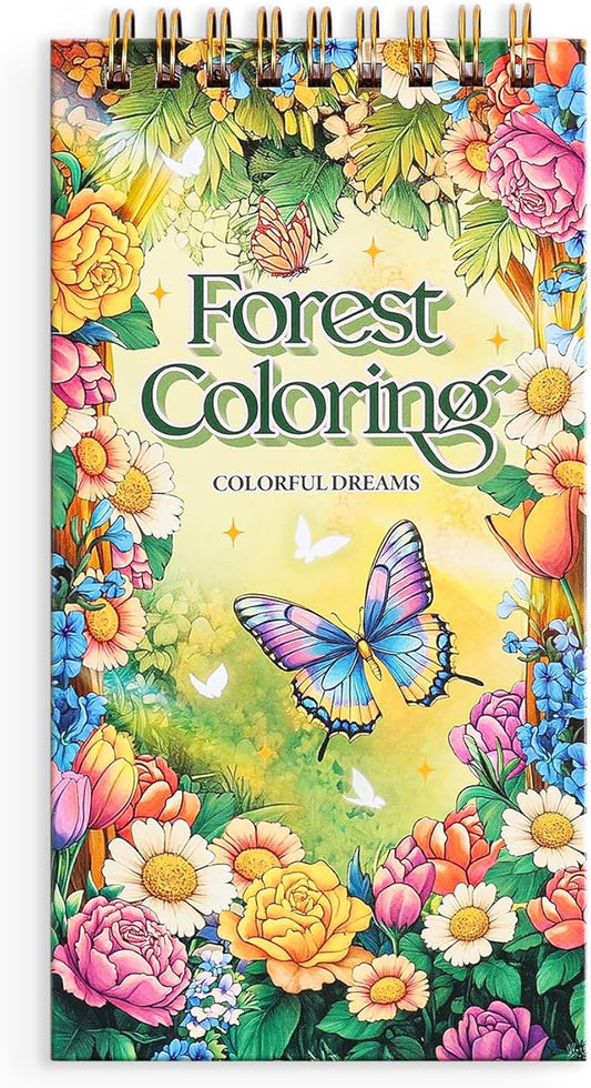 Mini Coloring Book for Women, 35 Pages Forest Dreams Small Coloring Books for by Unknown