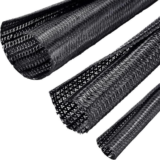 Boao 3 Pieces Cord Protector Wire Loom Tubing Cable Sleeve Split Sleeving by Boao